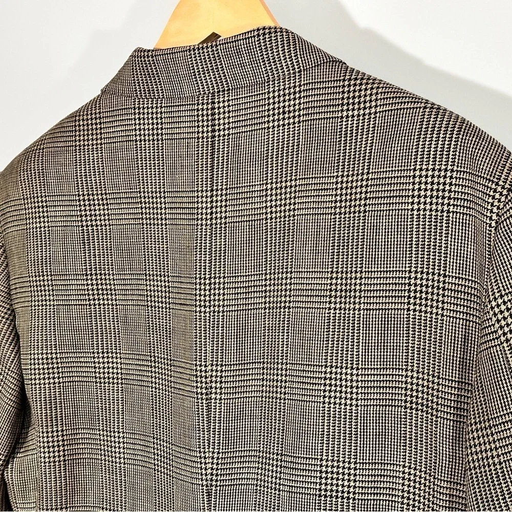 Italy Polo by Ralph Lauren Glen Plaid Wool Linen Blazer Quiet Luxury 44R